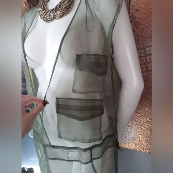 Zara Nwot Sheer Organza Cargo Maxi Dress - Picture 11 of 13